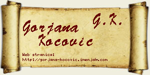 Gorjana Kočović vizit kartica